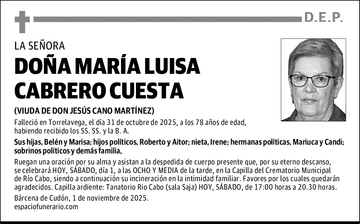 DOÑA MARÍA LUISA CABRERO CUESTA