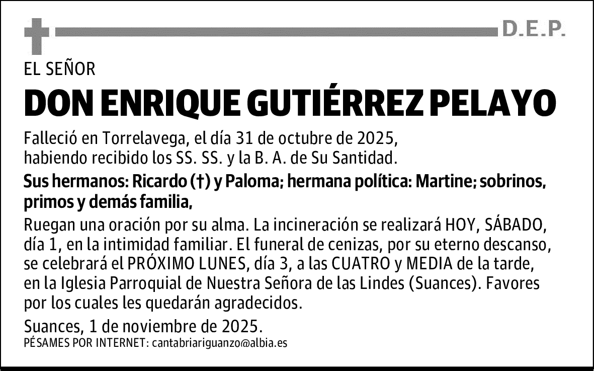 DON ENRIQUE GUTIÉRREZ PELAYO