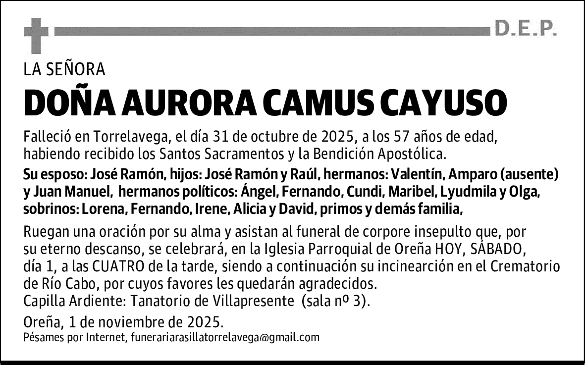 DOÑA AURORA CAMUS CAYUSO