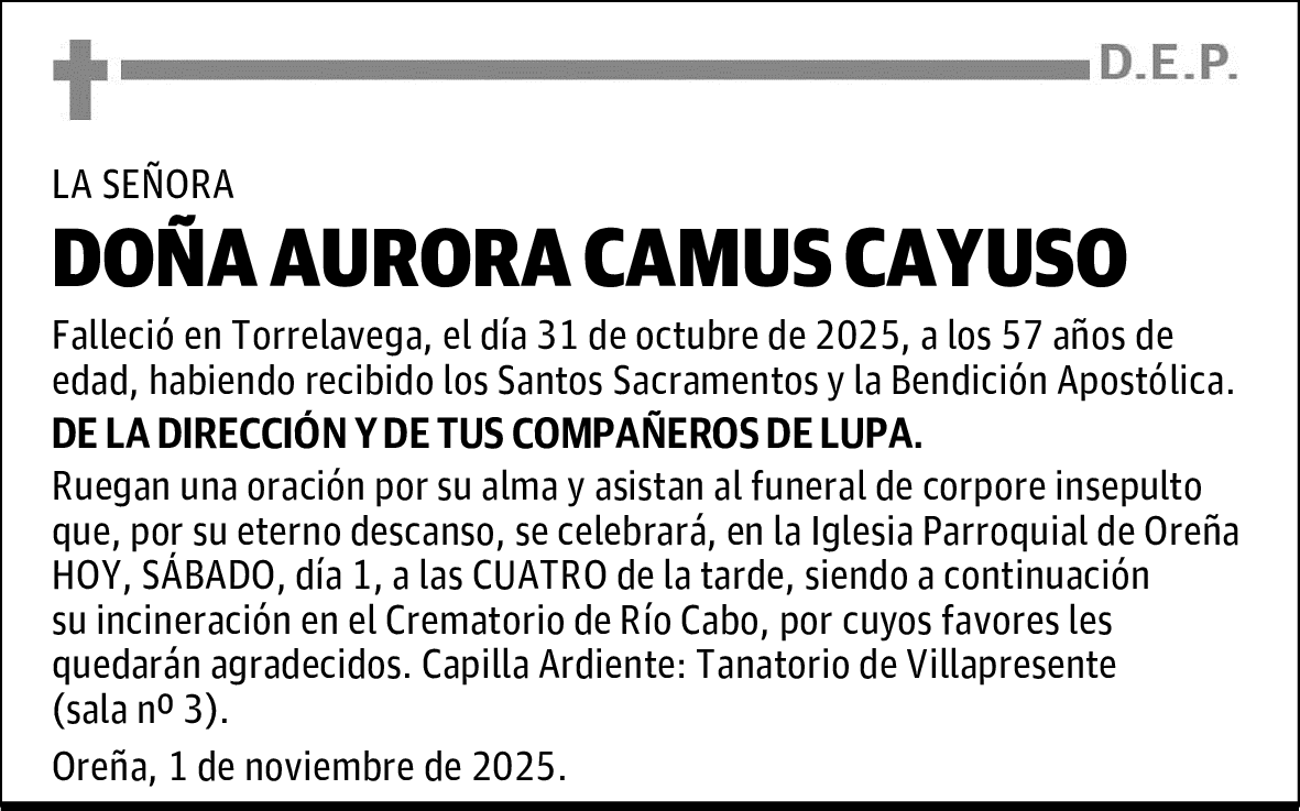 DOÑA AURORA CAMUS CAYUSO