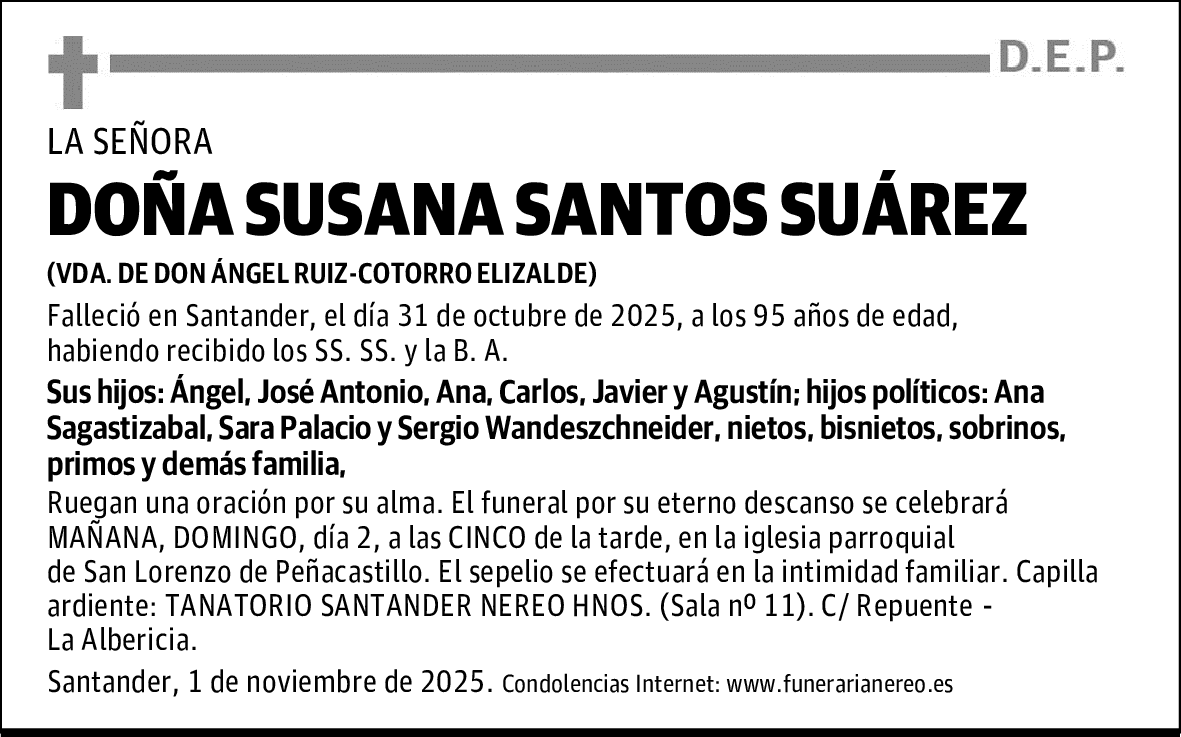 DOÑA SUSANA SANTOS SUÁREZ
