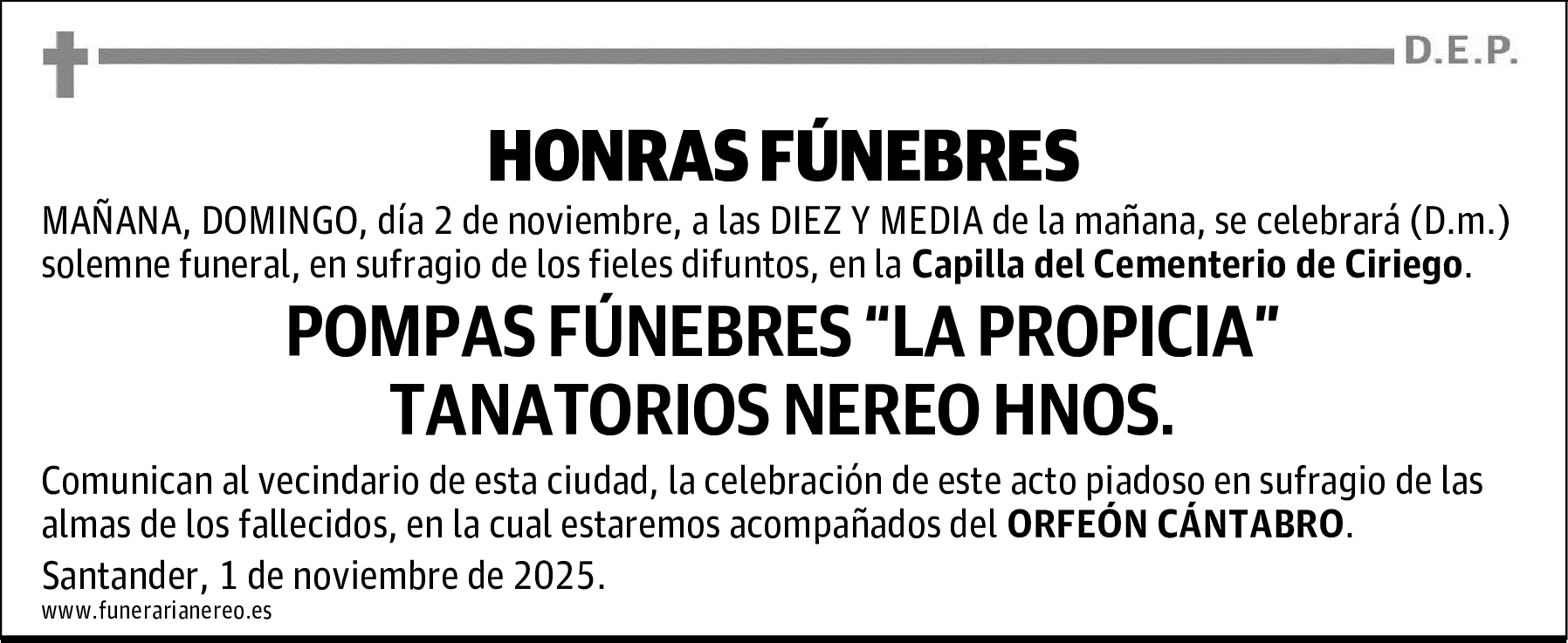 POMPAS FÚNEBRES “LA PROPICIA”