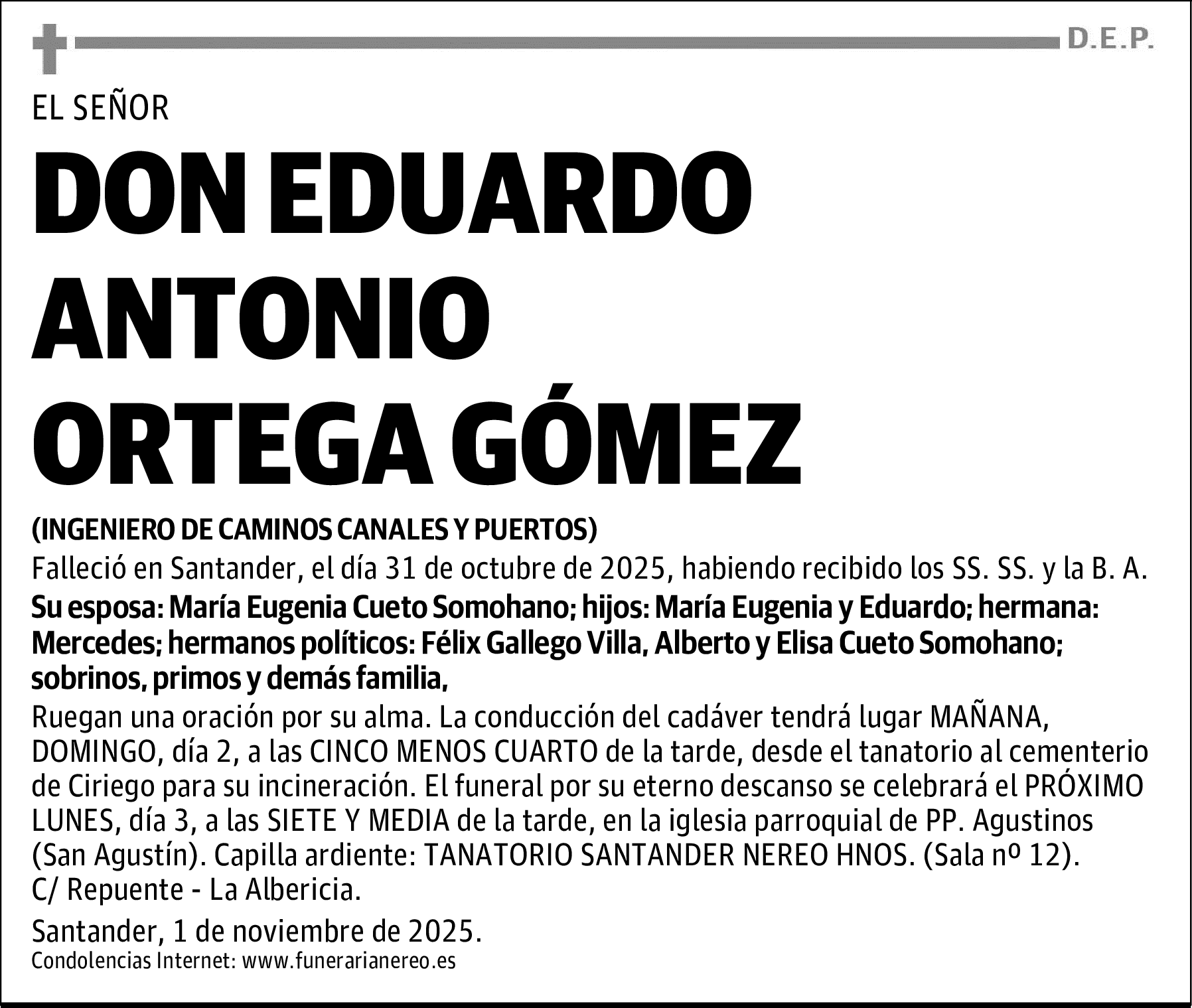 DON EDUARDO ANTONIO ORTEGA GÓMEZ