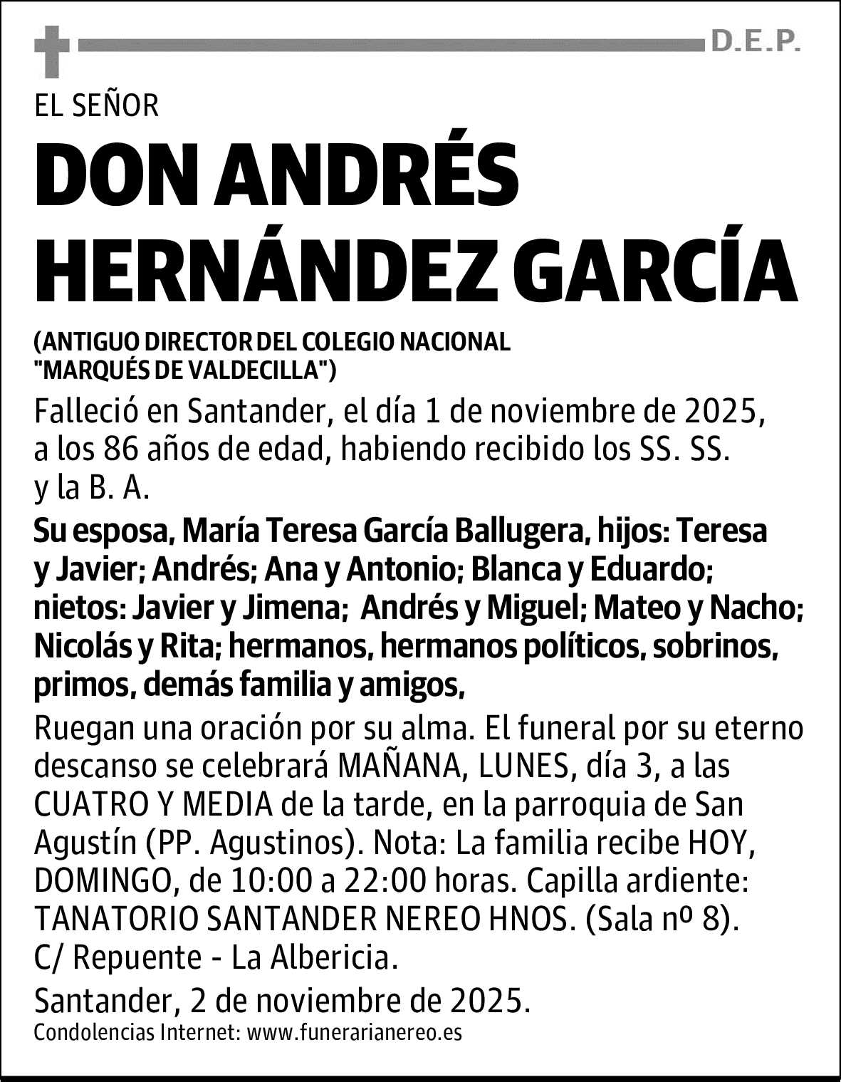 DON ANDRÉS HERNÁNDEZ GARCÍA