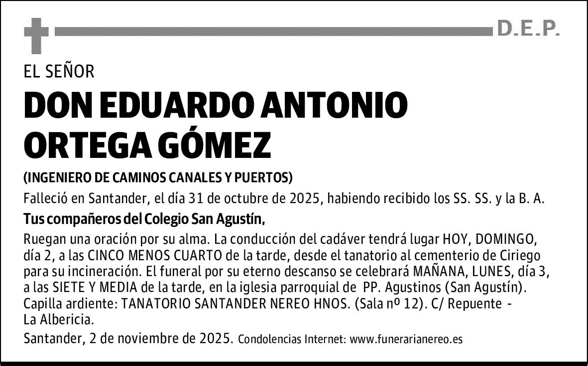 DON EDUARDO ANTONIO ORTEGA GÓMEZ