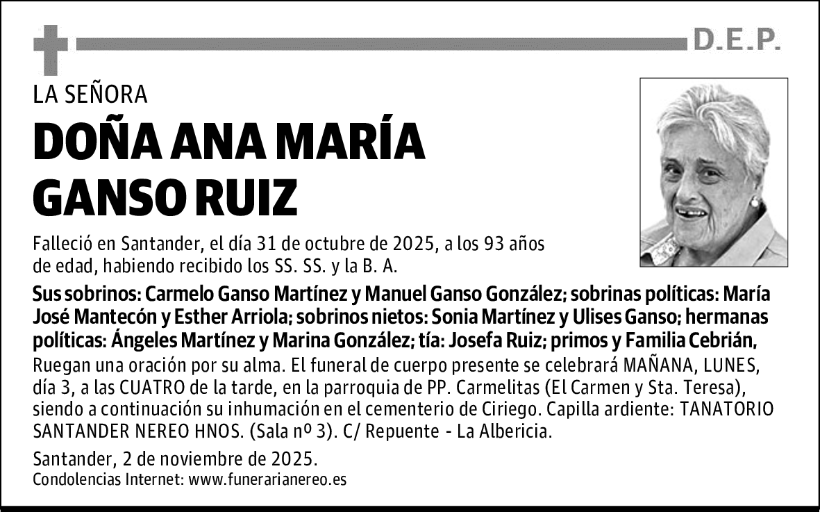 DOÑA ANA MARÍA GANSO RUIZ