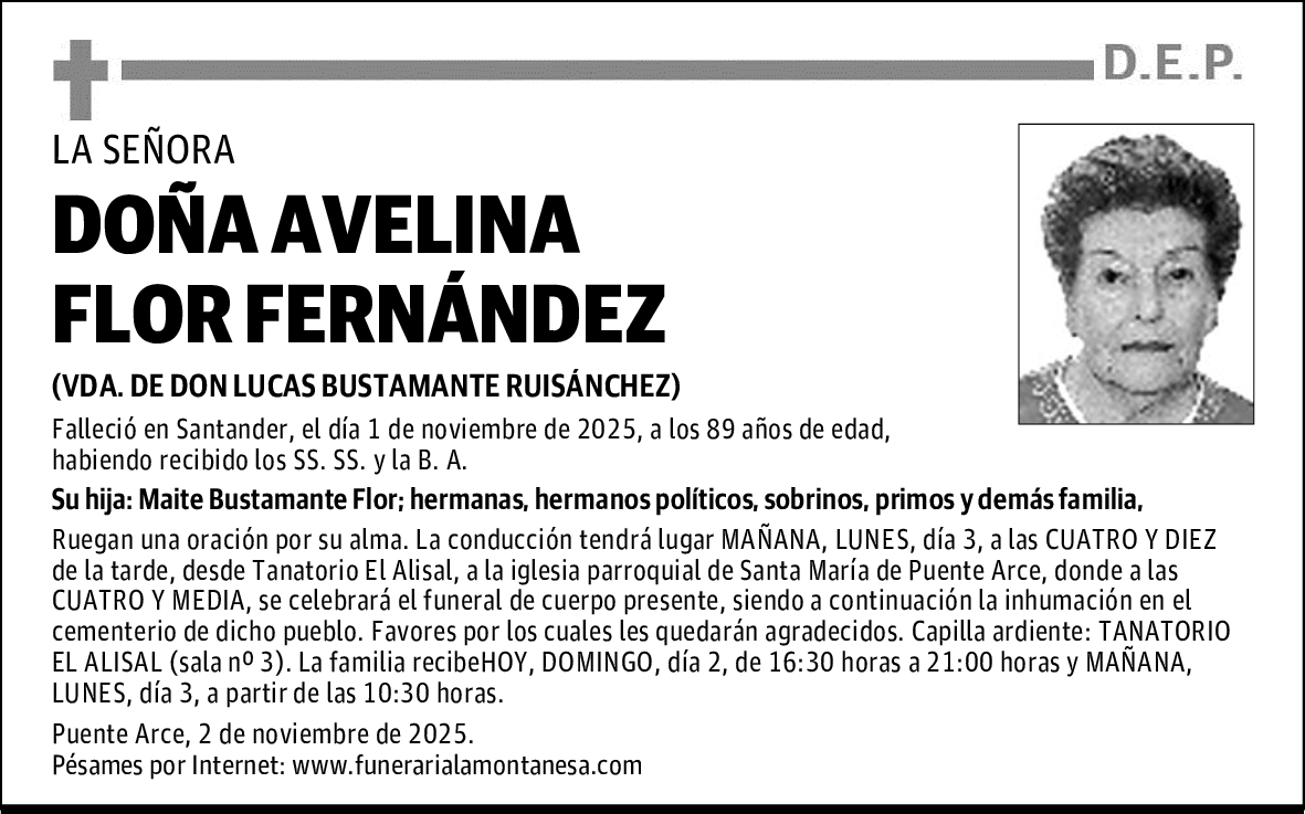 DOÑA AVELINA FLOR FERNÁNDEZ
