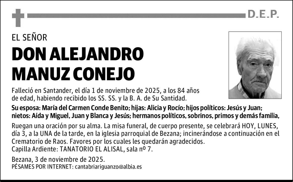 DON ALEJANDRO MANUZ CONEJO