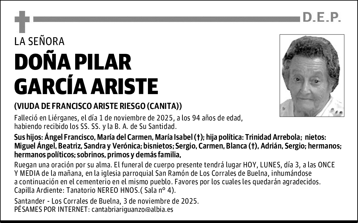 DOÑA PILAR GARCÍA ARISTE