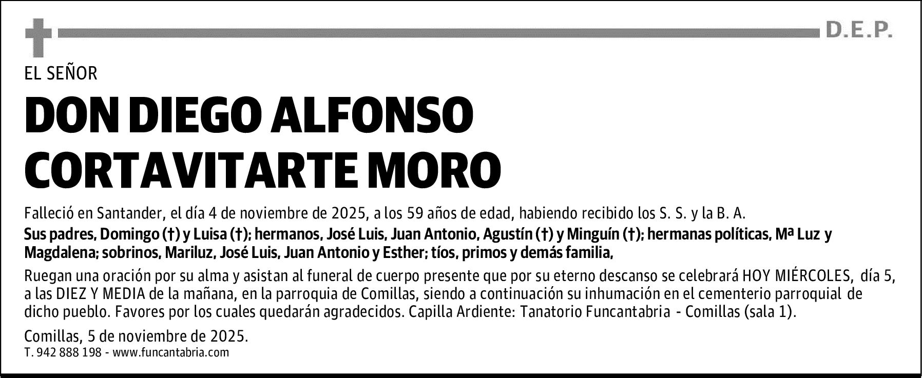 DON DIEGO ALFONSO CORTAVITARTE MORO