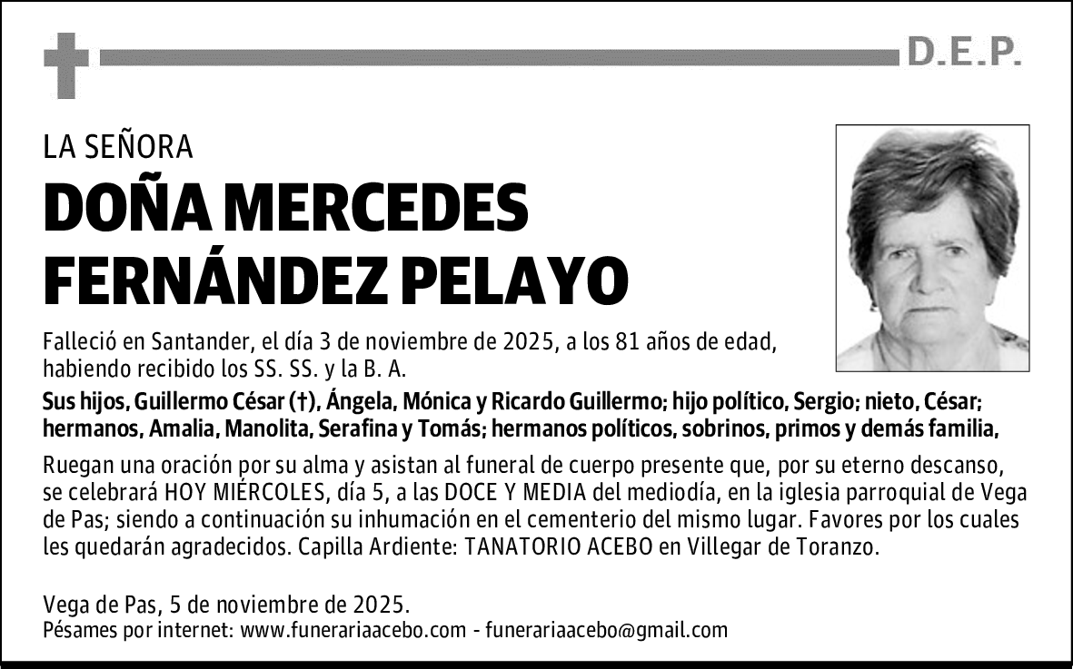 DOÑA MERCEDES FERNÁNDEZ PELAYO