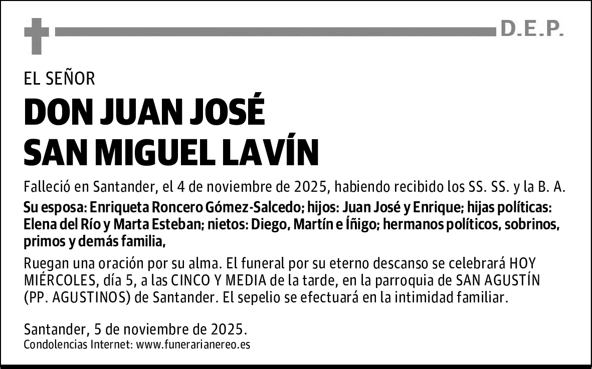 DON JUAN JOSÉ SAN MIGUEL LAVÍN