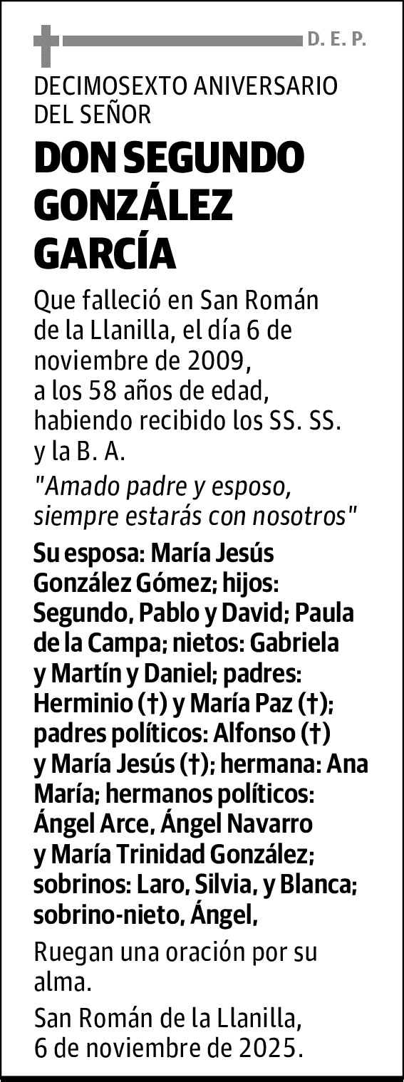 DON SEGUNDO GONZÁLEZ GARCÍA