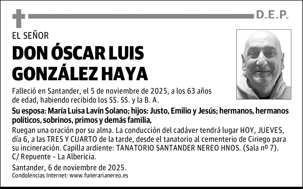DON ÓSCAR LUIS GONZÁLEZ HAYA