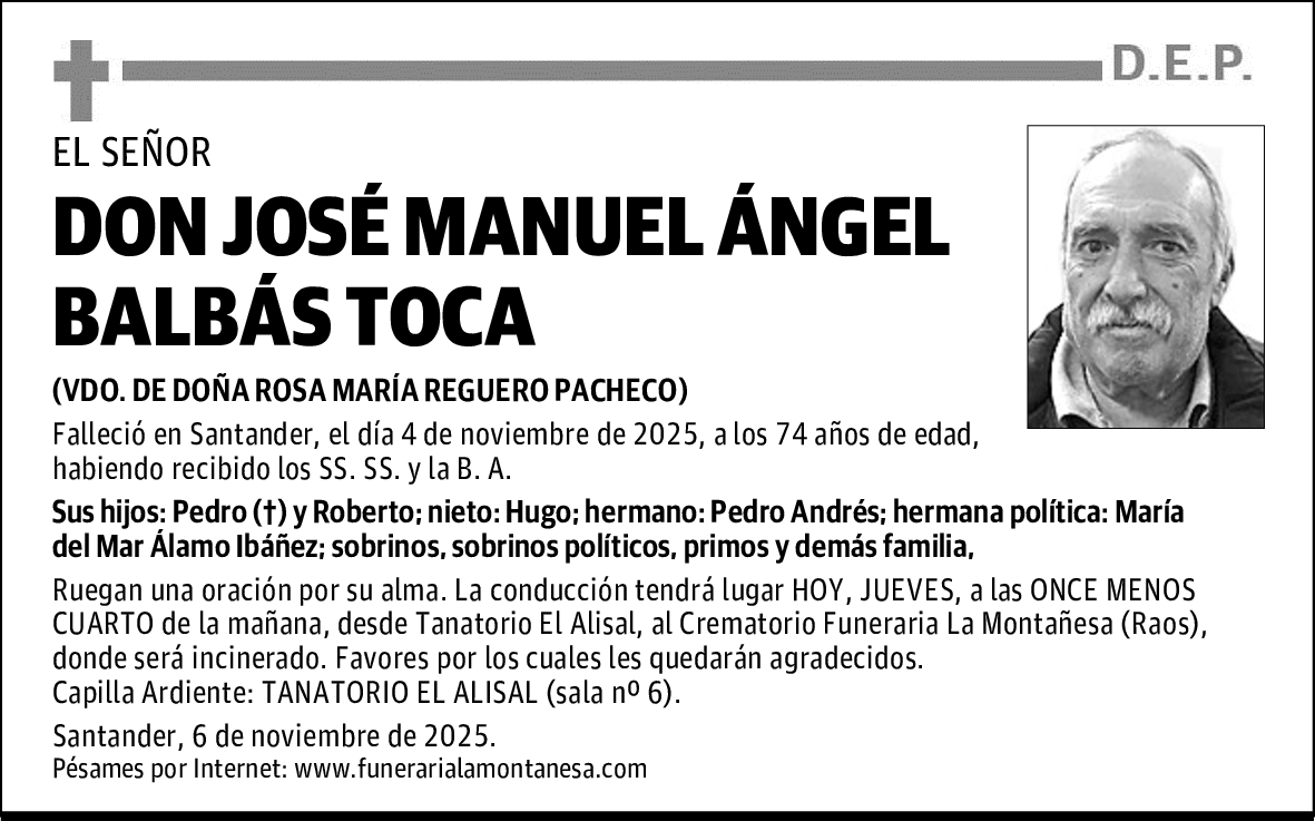 DON JOSÉ MANUEL ÁNGEL BALBÁS TOCA