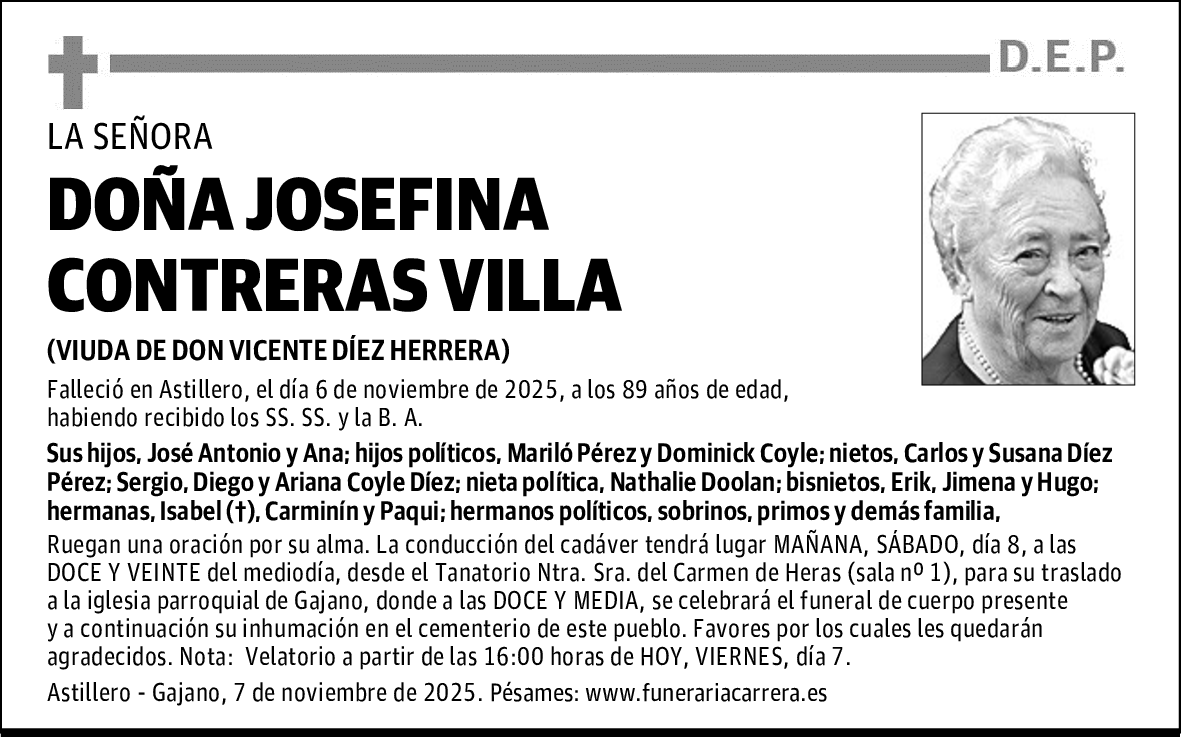DOÑA JOSEFINA CONTRERAS VILLA