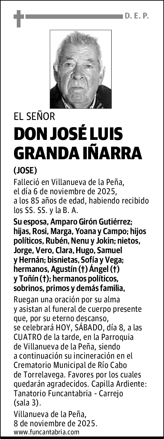 DON JOSÉ LUIS GRANDA IÑARRA
