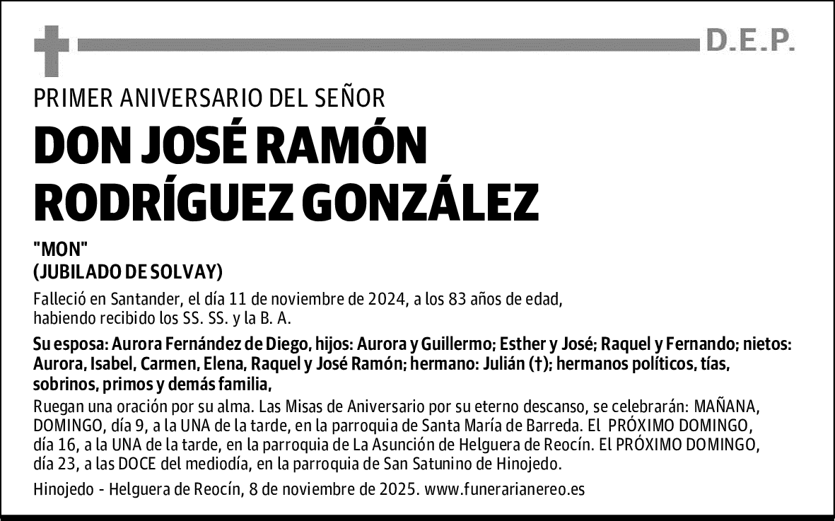 DON JOSÉ RAMÓN RODRÍGUEZ GONZÁLEZ