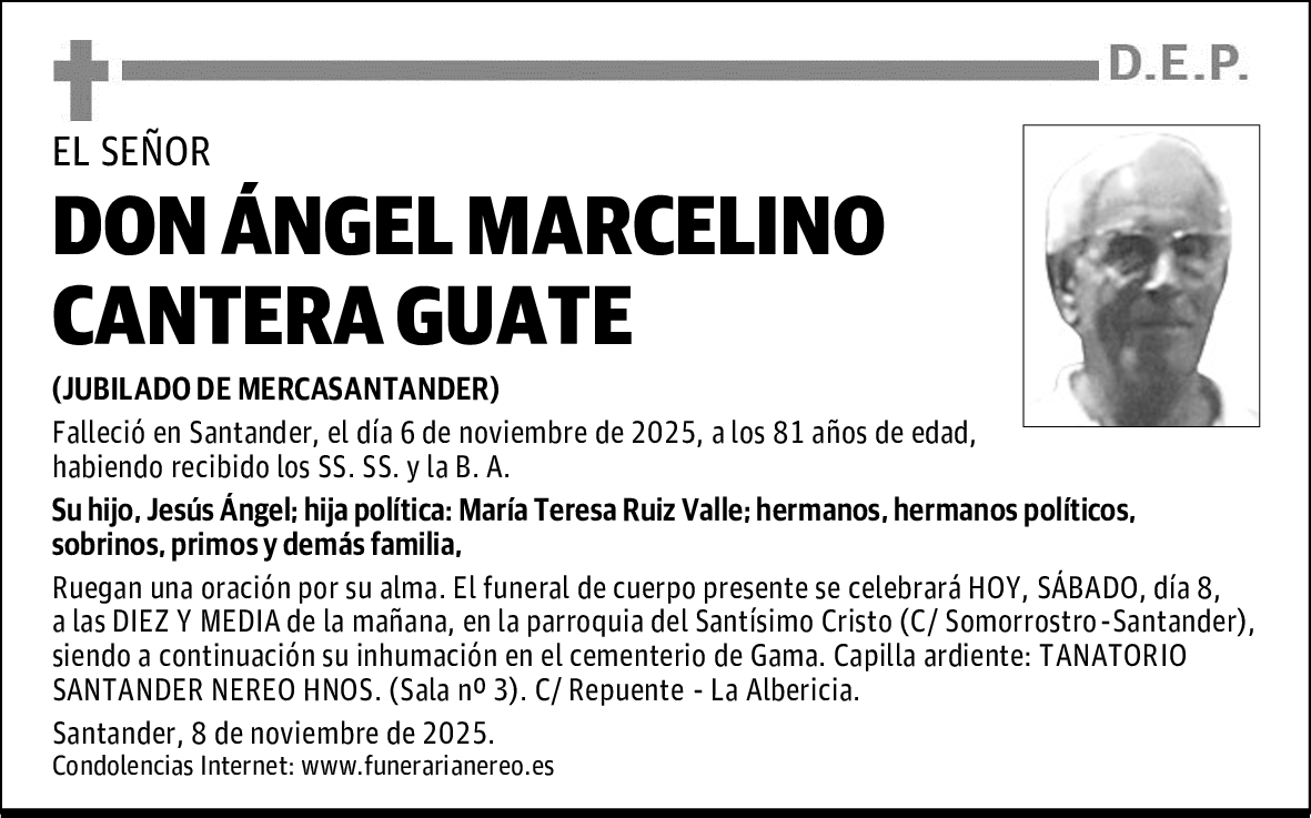 DON ÁNGEL MARCELINO CANTERA GUATE