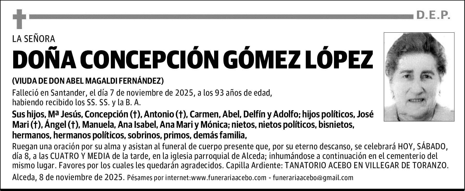 DOÑA CONCEPCIÓN GÓMEZ LÓPEZ