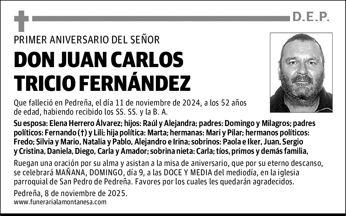 DON JUAN CARLOS TRICIO FERNÁNDEZ