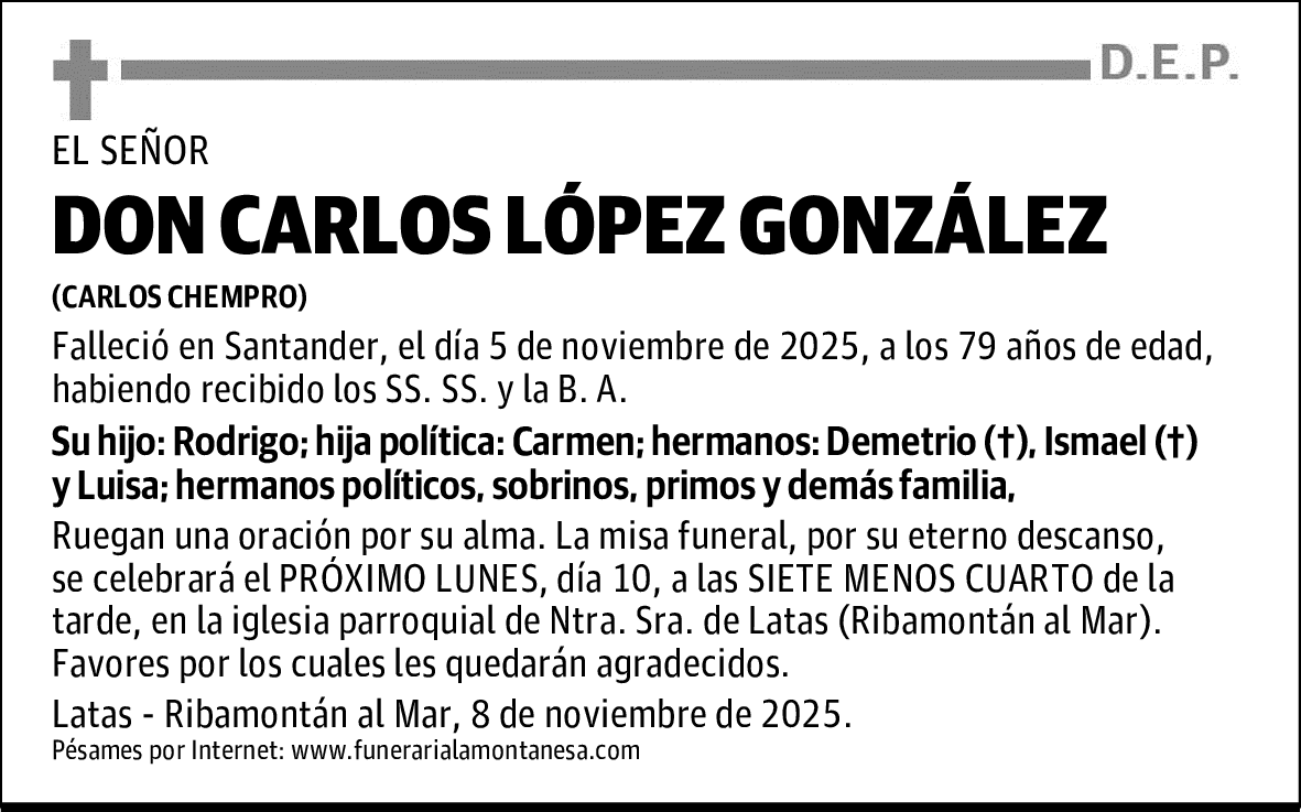 DON CARLOS LÓPEZ GONZÁLEZ