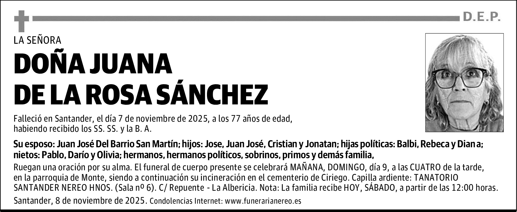 DOÑA JUANA DE LA ROSA SÁNCHEZ