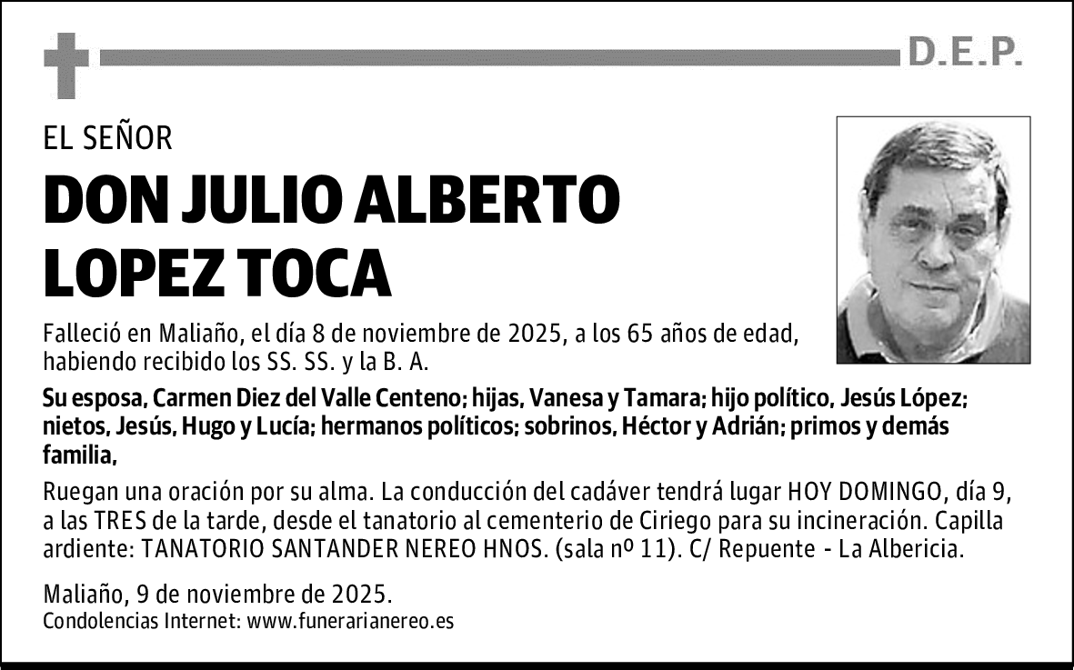 DON JULIO ALBERTO LOPEZ TOCA