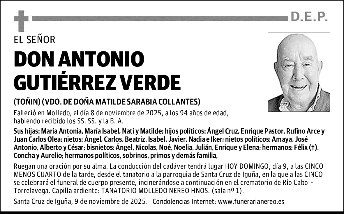 DON ANTONIO GUTIÉRREZ VERDE
