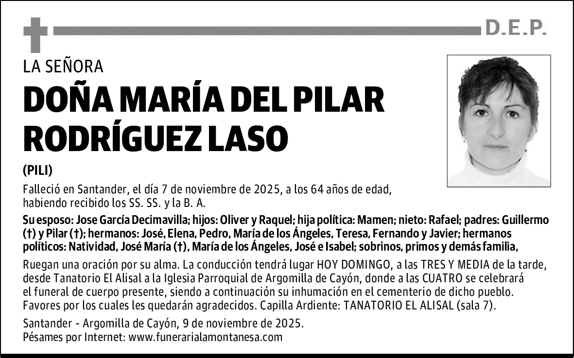DOÑA MARÍA DEL PILAR RODRÍGUEZ LASO