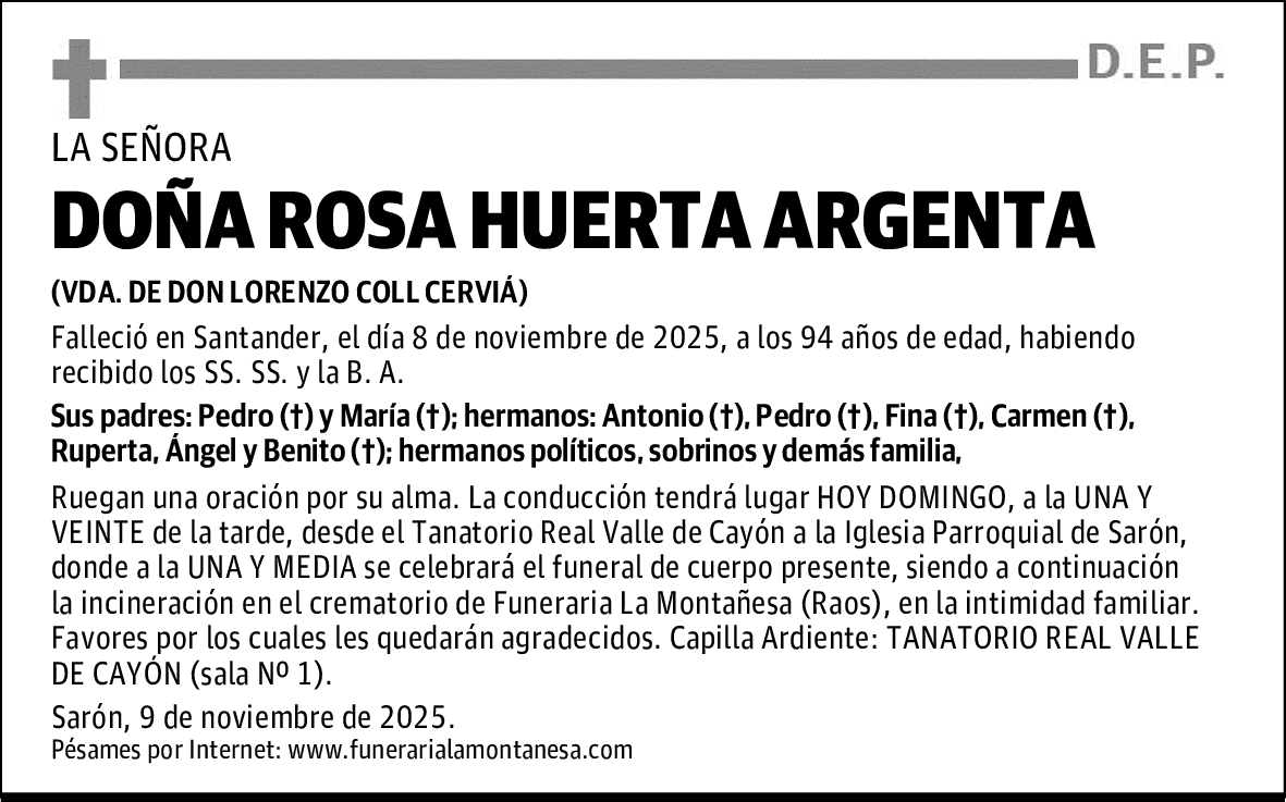 DOÑA ROSA HUERTA ARGENTA