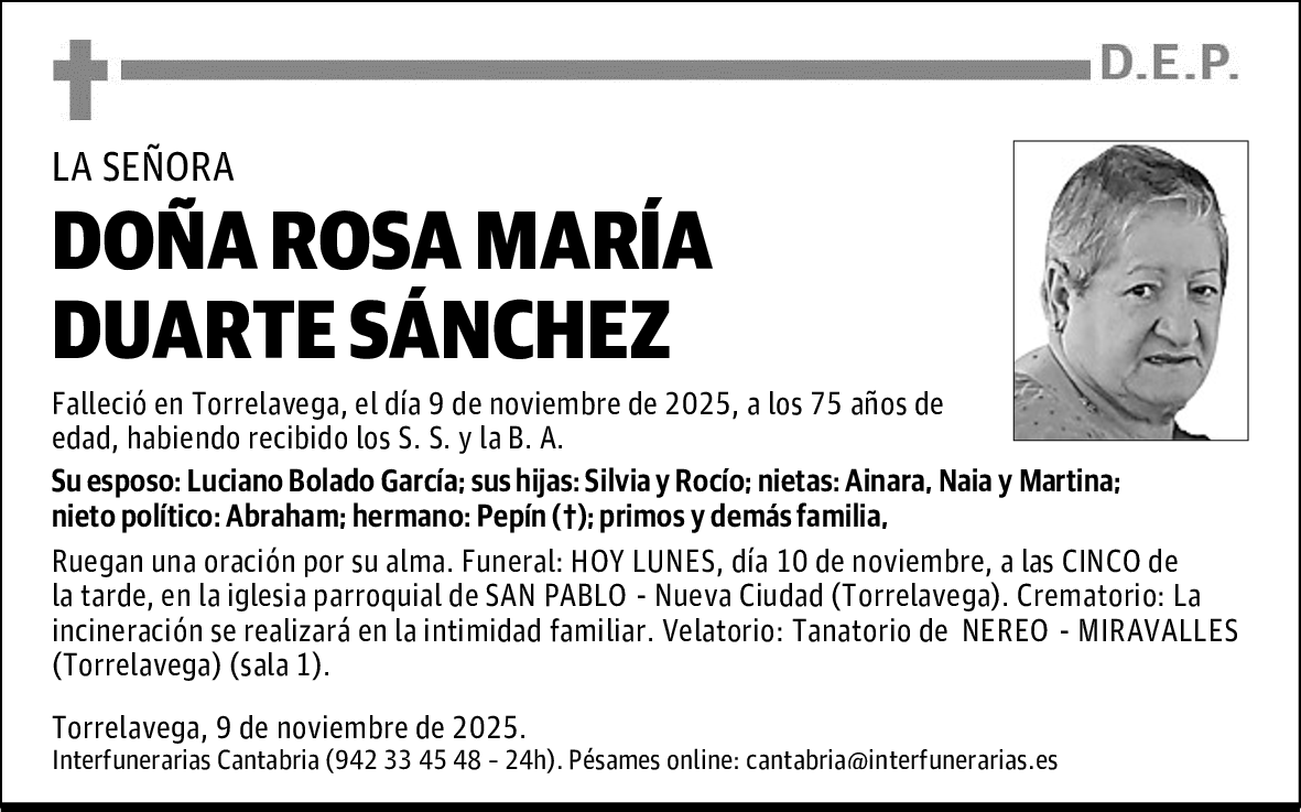 DOÑA ROSA MARÍA DUARTE SÁNCHEZ