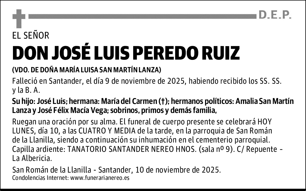 DON JOSÉ LUIS PEREDO RUIZ