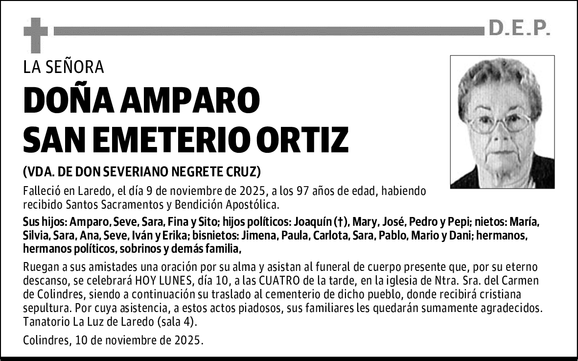 DOÑA AMPARO SAN EMETERIO ORTIZ