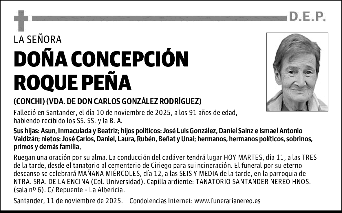 DOÑA CONCEPCIÓN ROQUE PEÑA