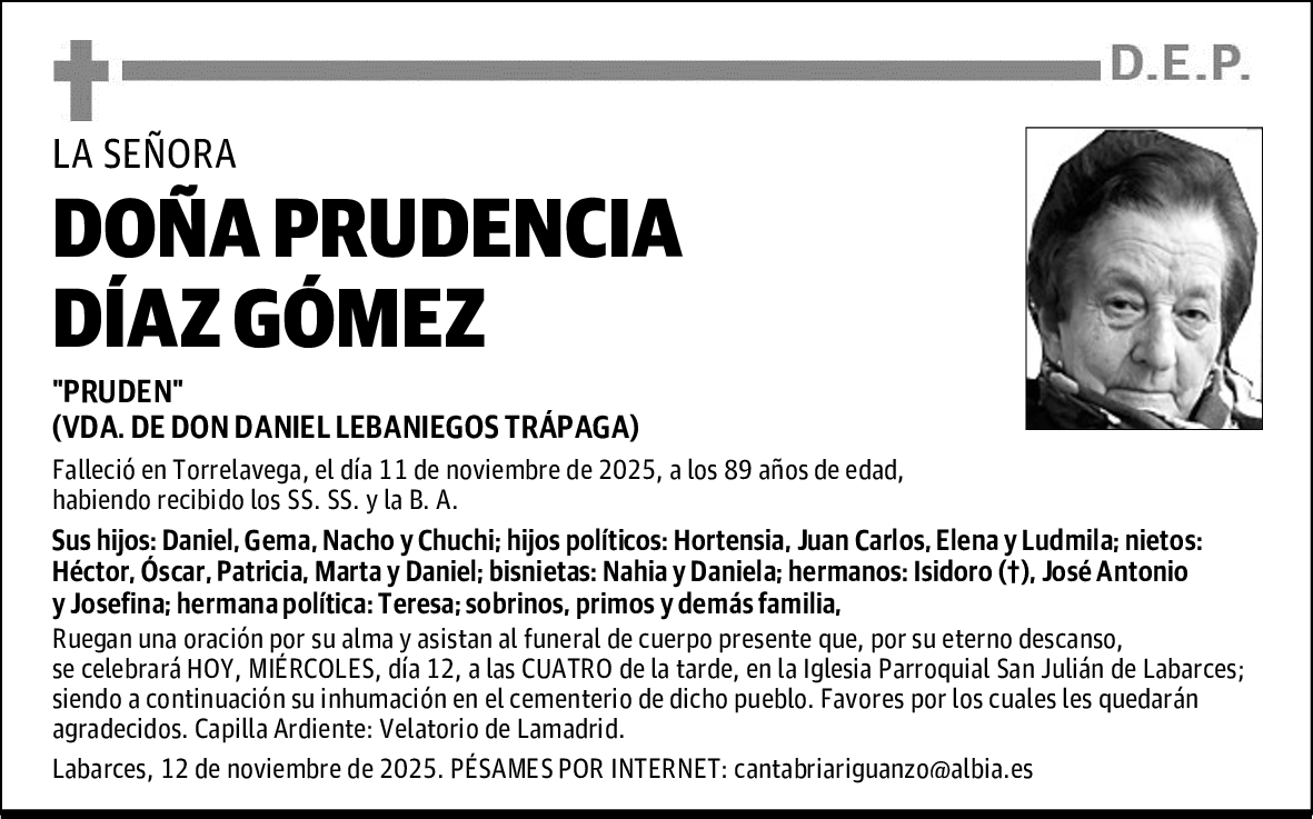 DOÑA PRUDENCIA DÍAZ GÓMEZ