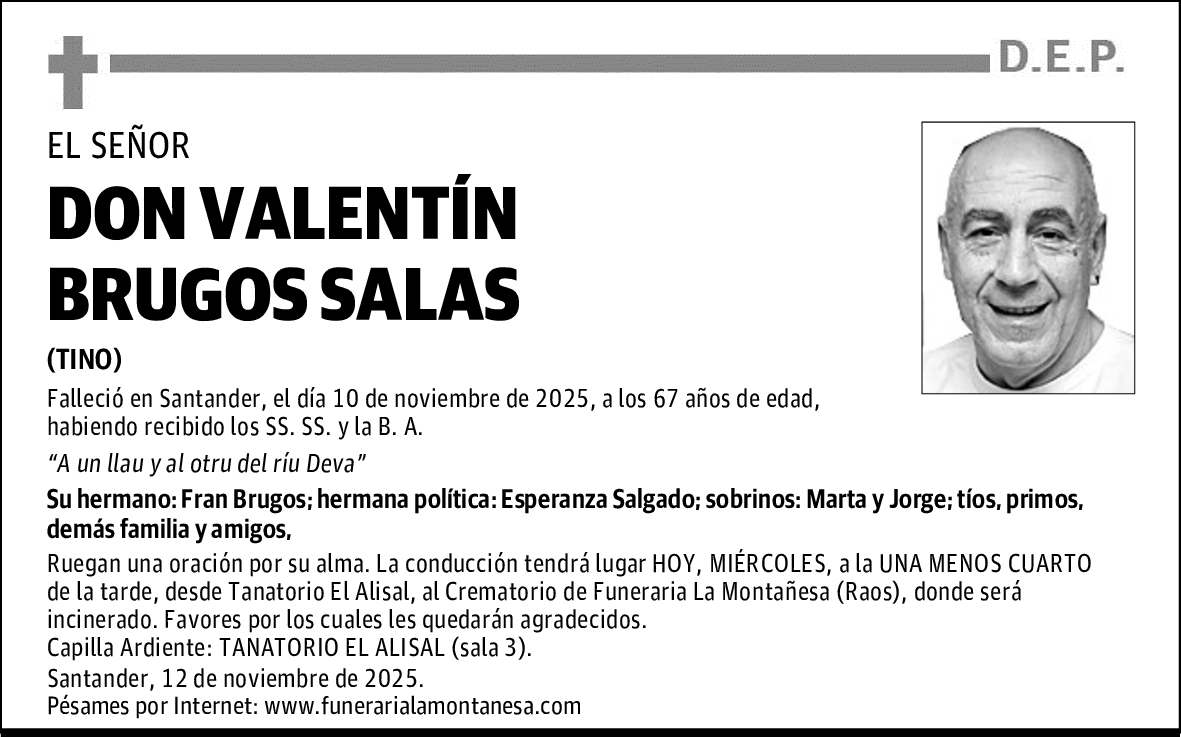 DON VALENTÍN BRUGOS SALAS