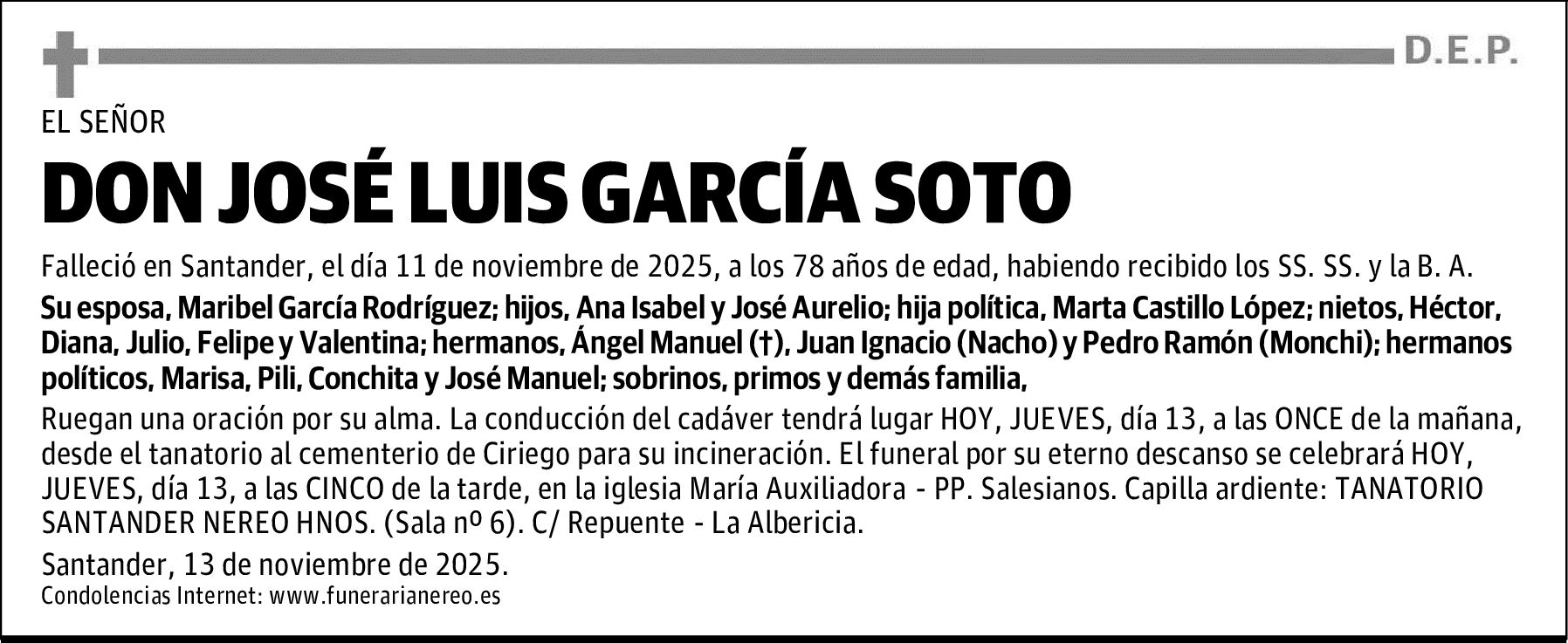 DON JOSÉ LUIS GARCÍA SOTO