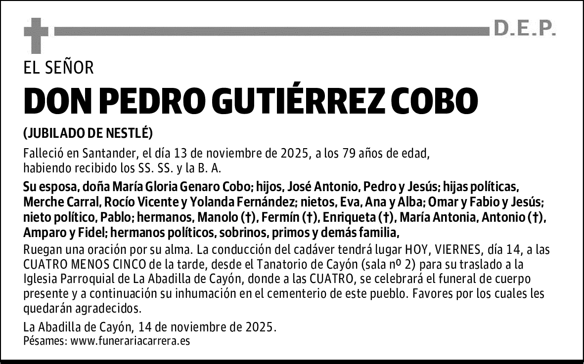 DON PEDRO GUTIÉRREZ COBO