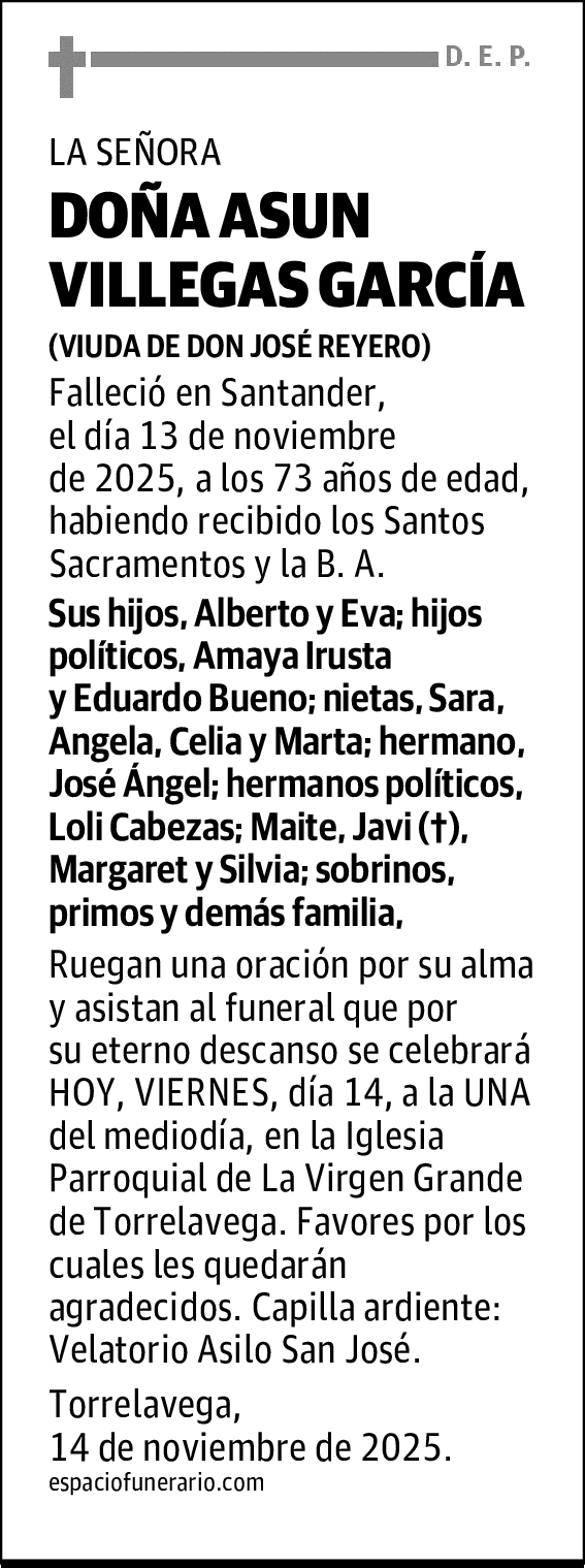 DOÑA ASUN VILLEGAS GARCÍA