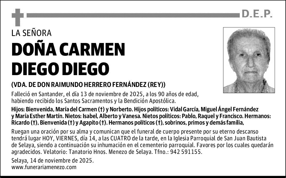 DOÑA CARMEN DIEGO DIEGO