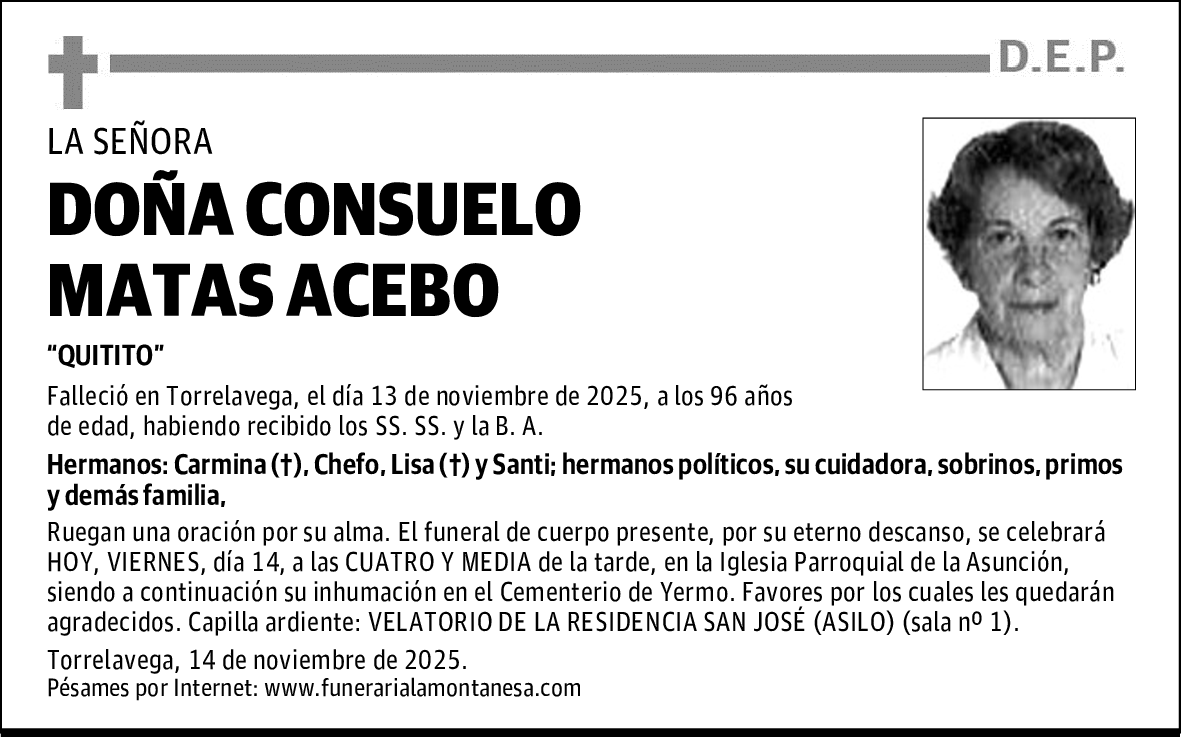 DOÑA CONSUELO MATAS ACEBO