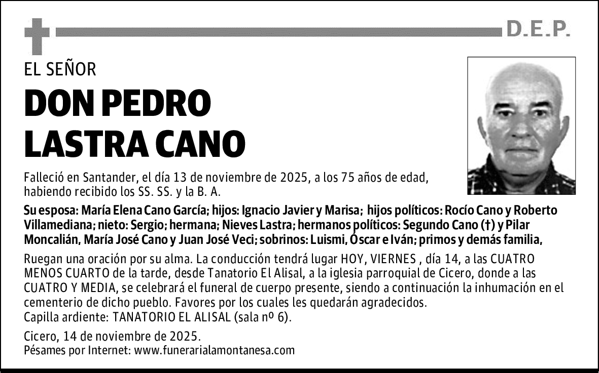 DON PEDRO LASTRA CANO