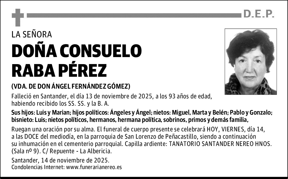 DOÑA CONSUELO RABA PÉREZ