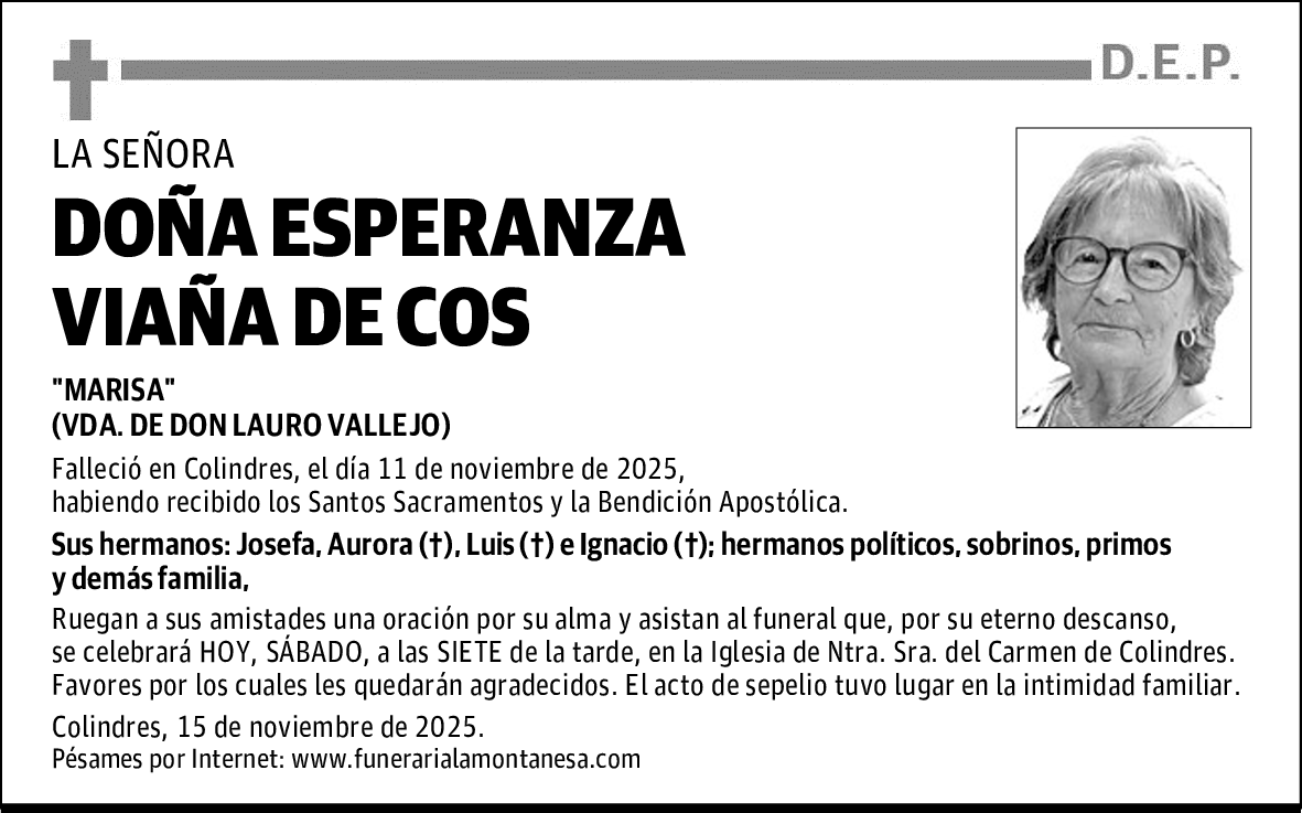 DOÑA ESPERANZA VIAÑA DE COS