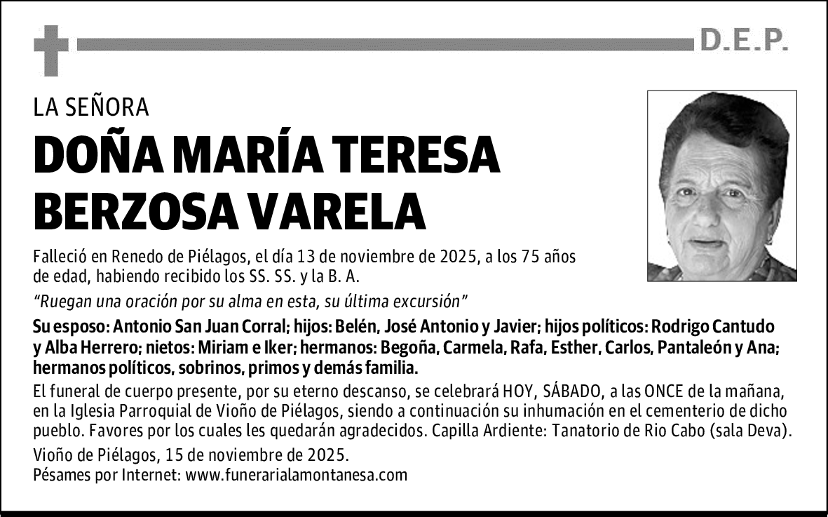 DOÑA MARÍA TERESA BERZOSA VARELA