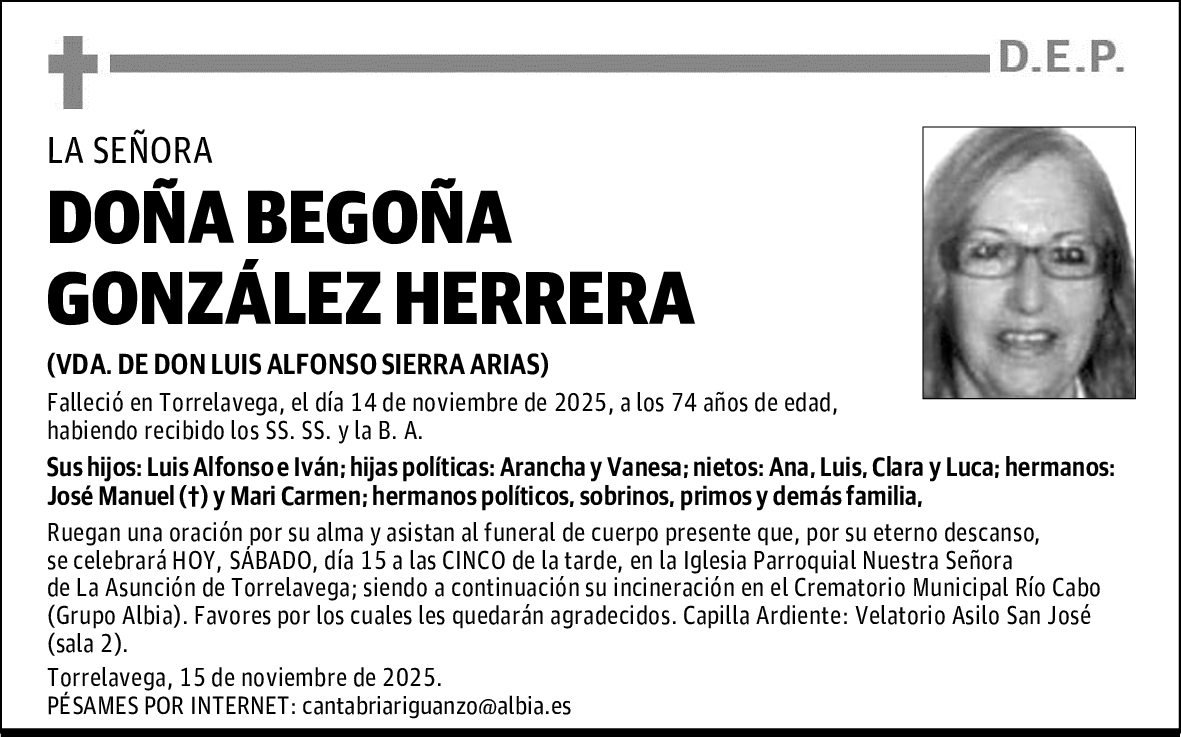 DOÑA BEGOÑA GONZÁLEZ HERRERA