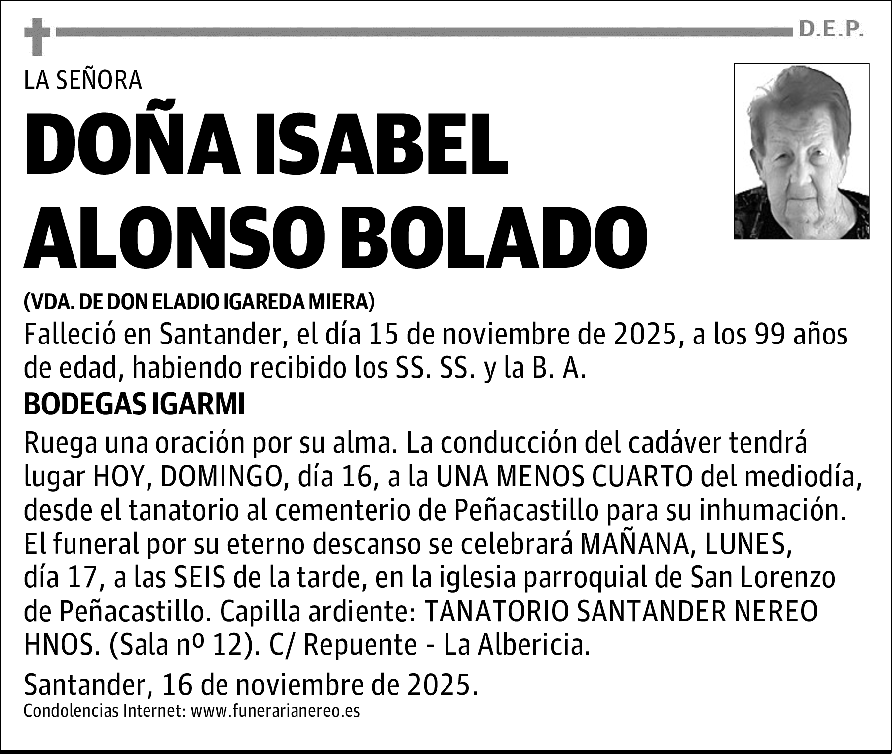 DOÑA ISABEL ALONSO BOLADO