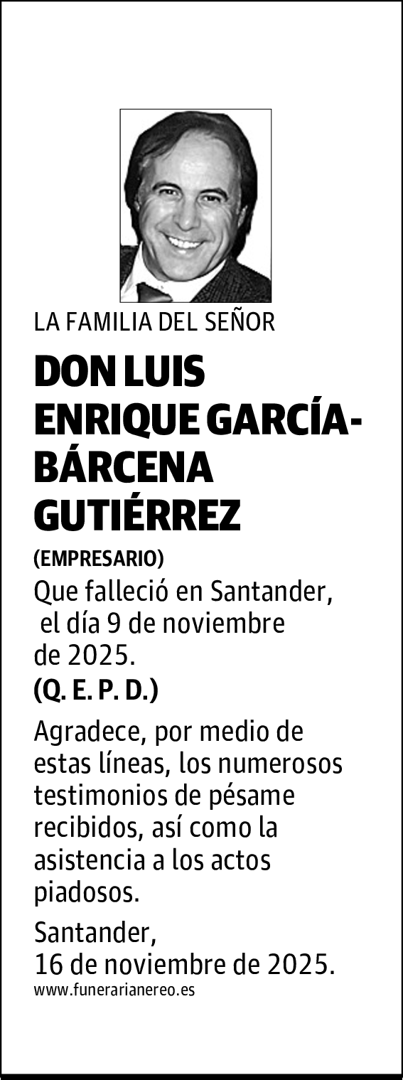 DON LUIS ENRIQUE GARCÍA-BÁRCENA GUTIÉRREZ
