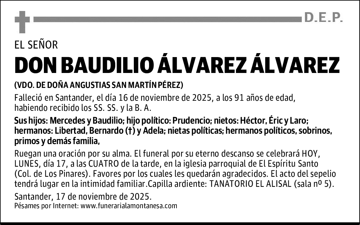 DON BAUDILIO ÁLVAREZ ÁLVAREZ